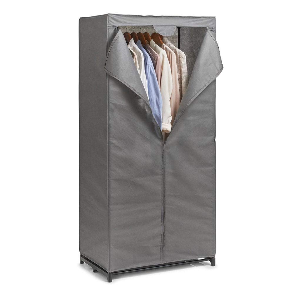 Zeller 14617 Cabinet Textile Métal/Flanelle Gris 75 x 50 x 160 cm