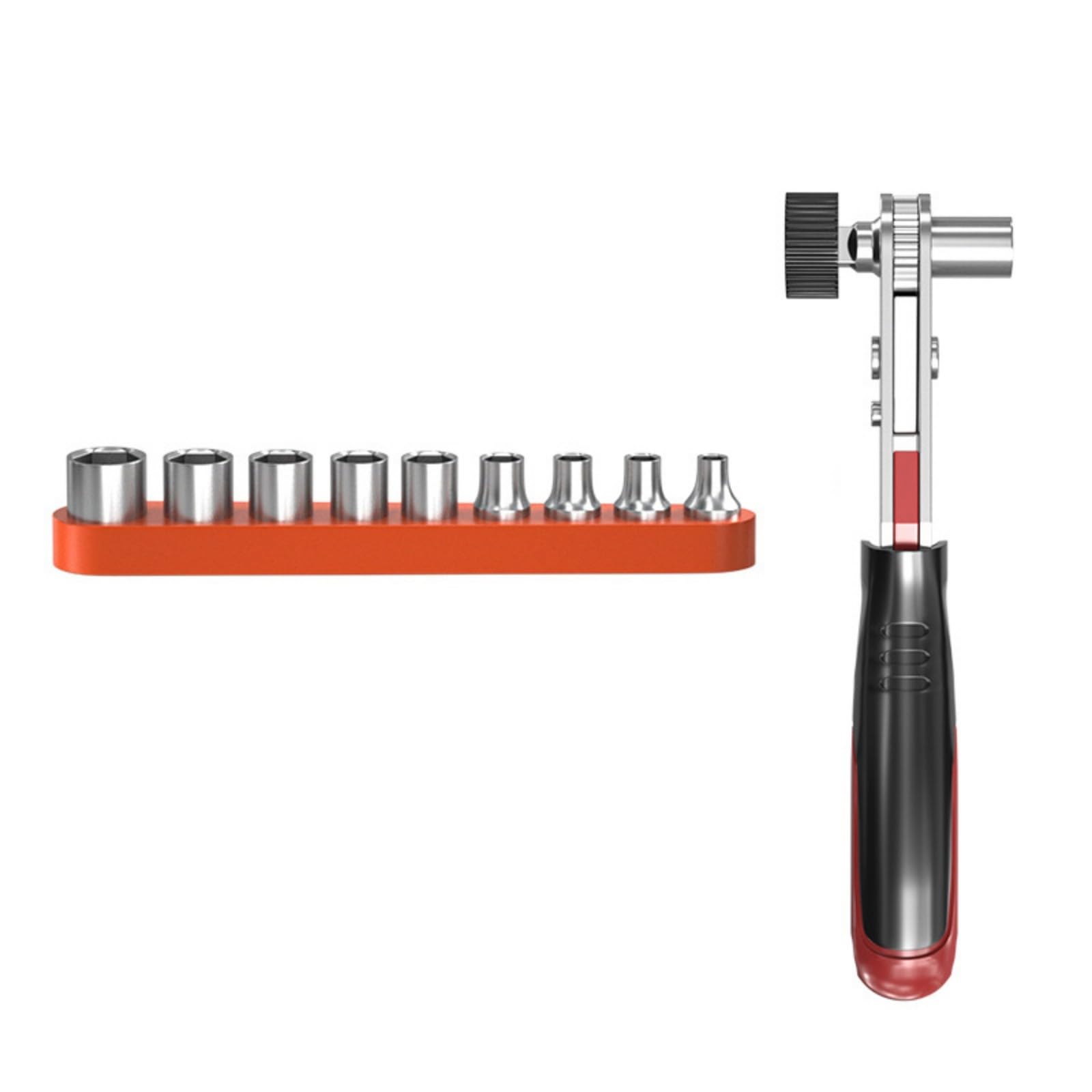 YHAILI Bidirectional Ratcheting Socket Wrench Spanner Set High Carbon Steel Compact Multipurpose Tool Fit For Home Auto Repair