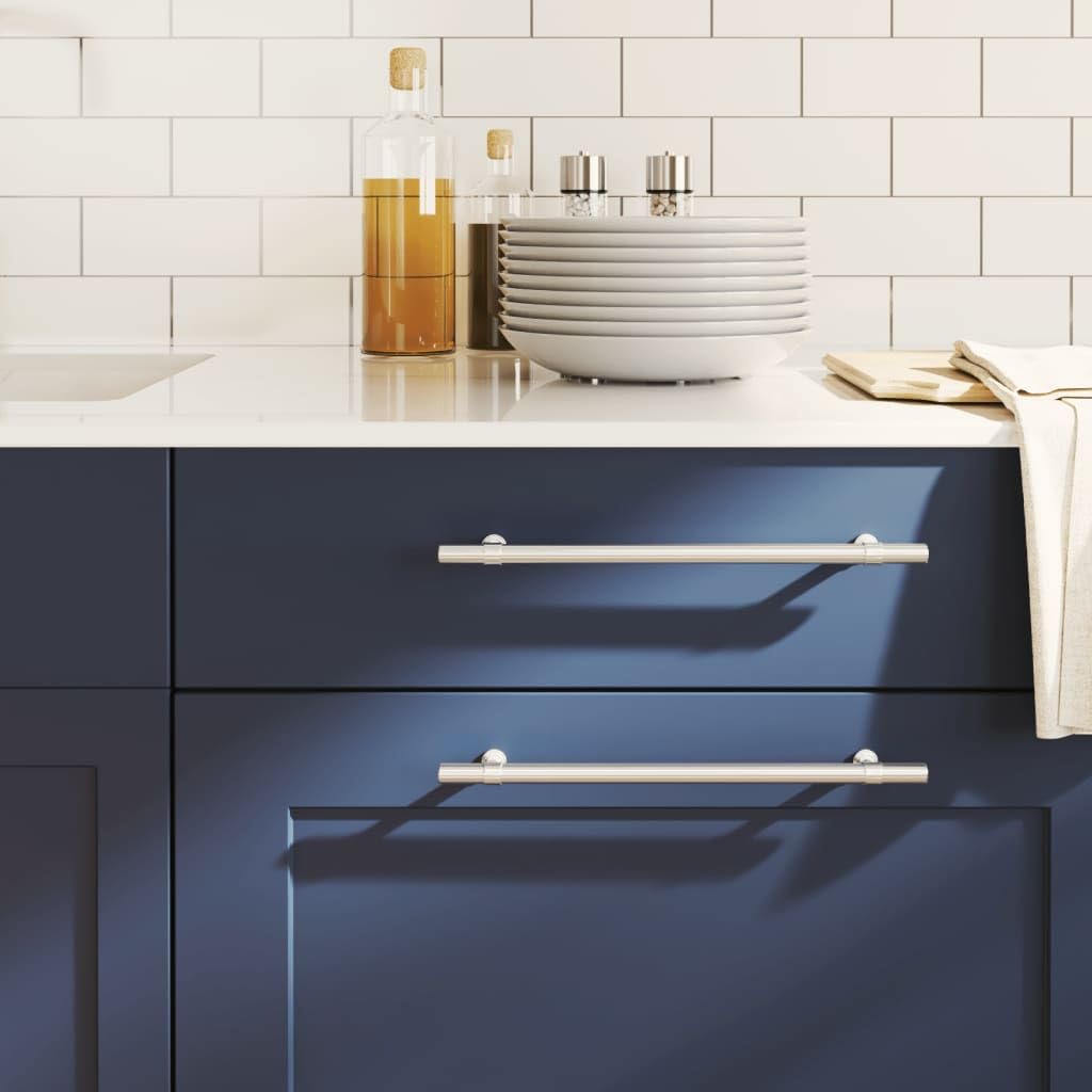 Möbelgriffe aus Edelstahl mit gebürsteter Oberfläche, 10 Stück silbern, 224 mm Lochabstand, T-Form Schrankgriff für Schublade, Kommode, Küche, Bad, Garderobe, langlebig und rostbeständig