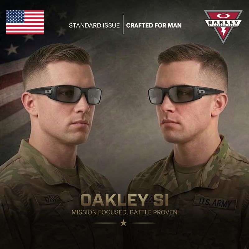 Image of Oakley Standard Issue SI FUEL CELL USA FLAG Collection Sunglasses With Kit | Military Grade Sunglasses With Official Oakley Lens Cleaning Kit