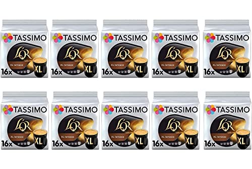 TASSIMO L'OR XL Intense Coffee Capsules Recharges T-Discs Pods 10 Pack, 160 Boissons