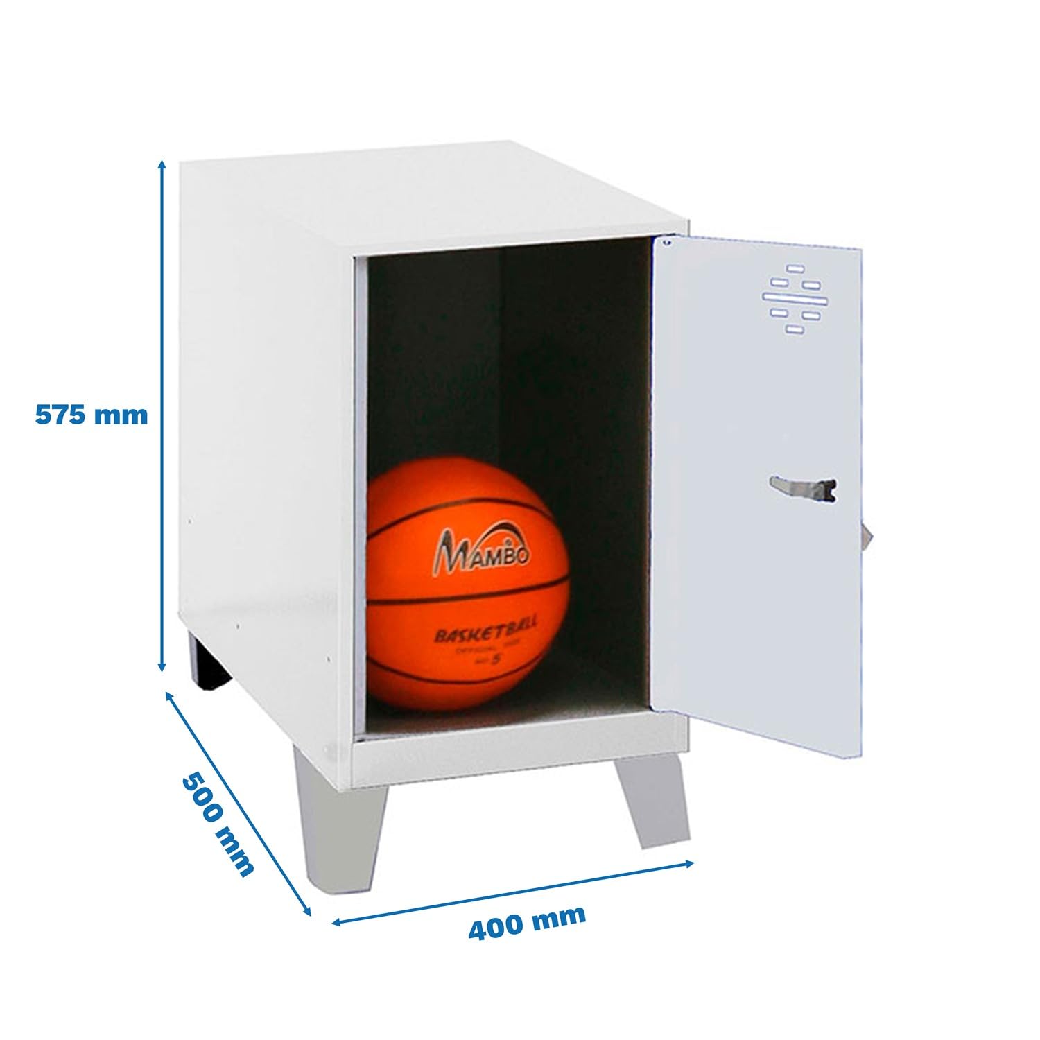 Simon Rack Taquilla Vestuario Pequeña 575x400x500 mm - Simonlocker | Incluye Pies, Pintura anticorrosión, Ranura de ventilación y etiquetador, Blanco