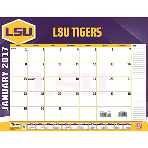Turner Licensing Sport 2017 LSU Tigers Desk Pad Calendar, 22