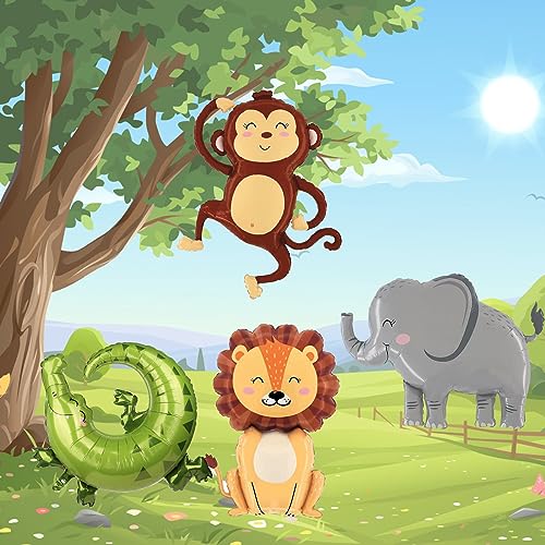 4 pezzi Palloncini Animali Giungla, Palloncino