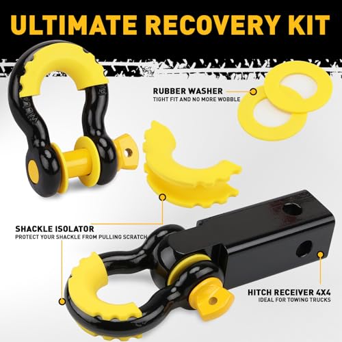 image for ELEAD Recovery Tow Strap Heavy Duty with Hooks 3