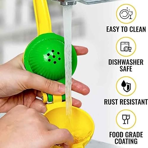 Miniatura 3 de Chefzoco Exprimidor De Limón, Exprimidor Manual De Cítricos, Apto Para Limones Y Limas, Prensador De Limones, Accesorio Cocina De Mano, Exprimidor Jugo De Limón, Aleación De Aluminio, 22 Cm Longitud