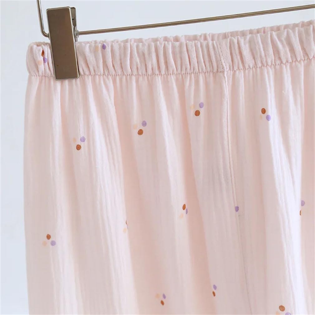 Conjunto de Pijama de algodón de 3 Piezas para Mujer, con Camiseta de Manga Corta con Estampado de Primavera, Pantalones Cortos y pantalón, Ropa de Dormir cómoda (Morado L)
