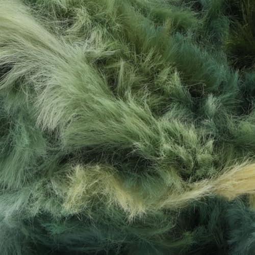 Image of NICEEC 6 Skeins Soft Faux Fur Yarn 210yds /10.6oz- S1195#Green | Crochet & Knit, DIY Project Starter Kit,Handbag,Sun Hat,Shoes, Shopper Bag