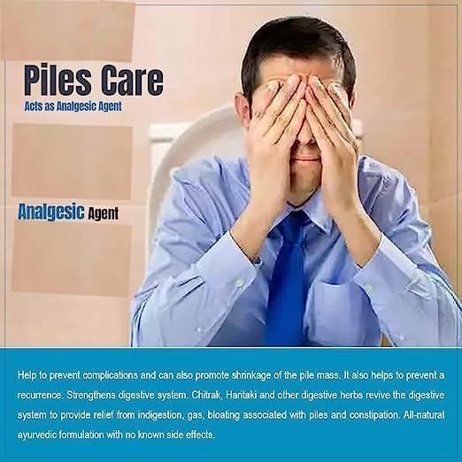 Piles Care Fast Relief Bavasir Hemorrhoid Support Piles Jimikand, Neem, Triphala, 60 Capsules