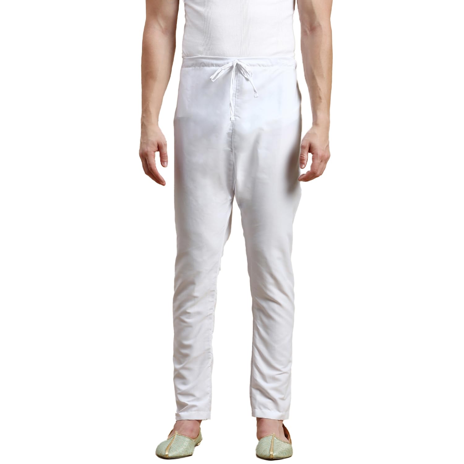 sanwara Men's Solid White Cotton Pyjamas from-picture-43