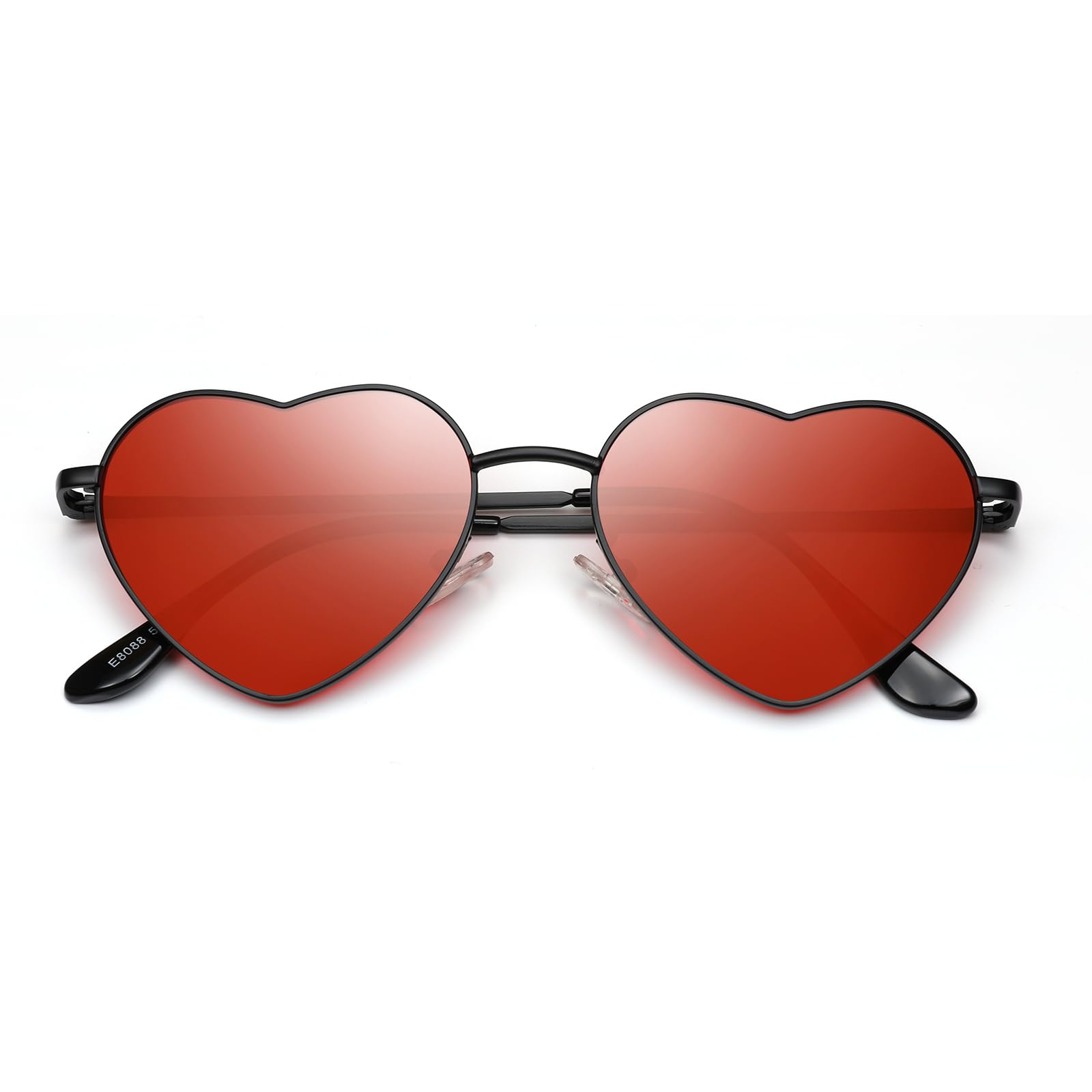 Eiuizah Polarized Heart Sunglasses for Women Men - Cute Trendy Sun Glasses Metal Frame UV400 Protection Lens