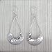 Sterling Silver Long Hammered Crescent Boho Statement Dangle Earrings, Handmade Shinny Half Moon Shape Plate Bohemian Drop Earrings