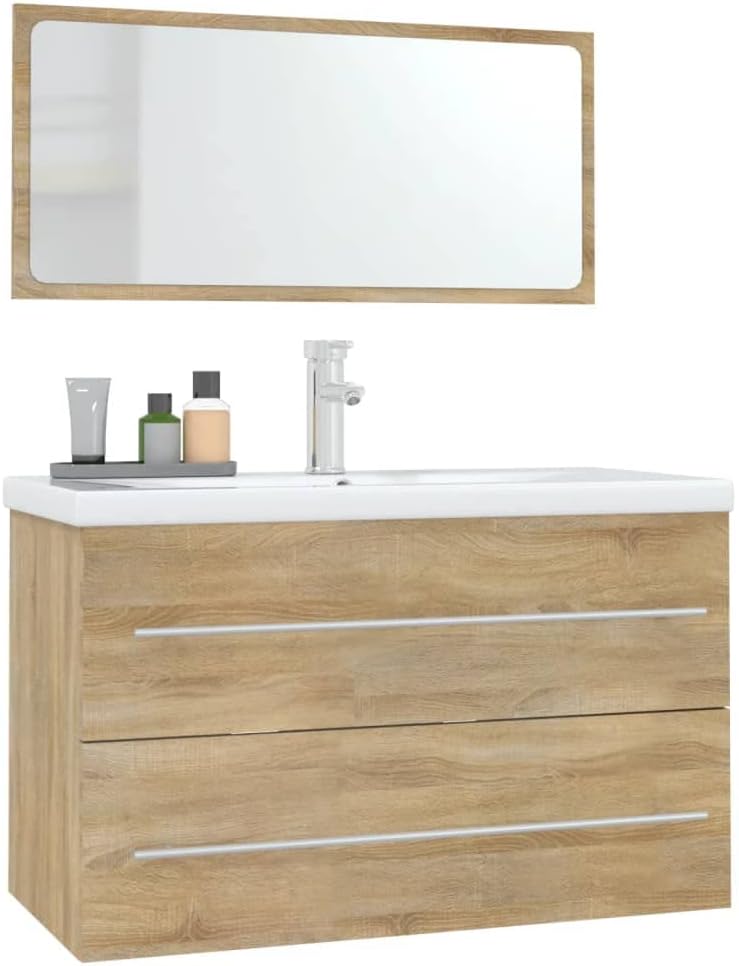 Amazon.com: vidaXL Bathroom Set 3 Piece, Bath Sink Cabinet Bathroom ...