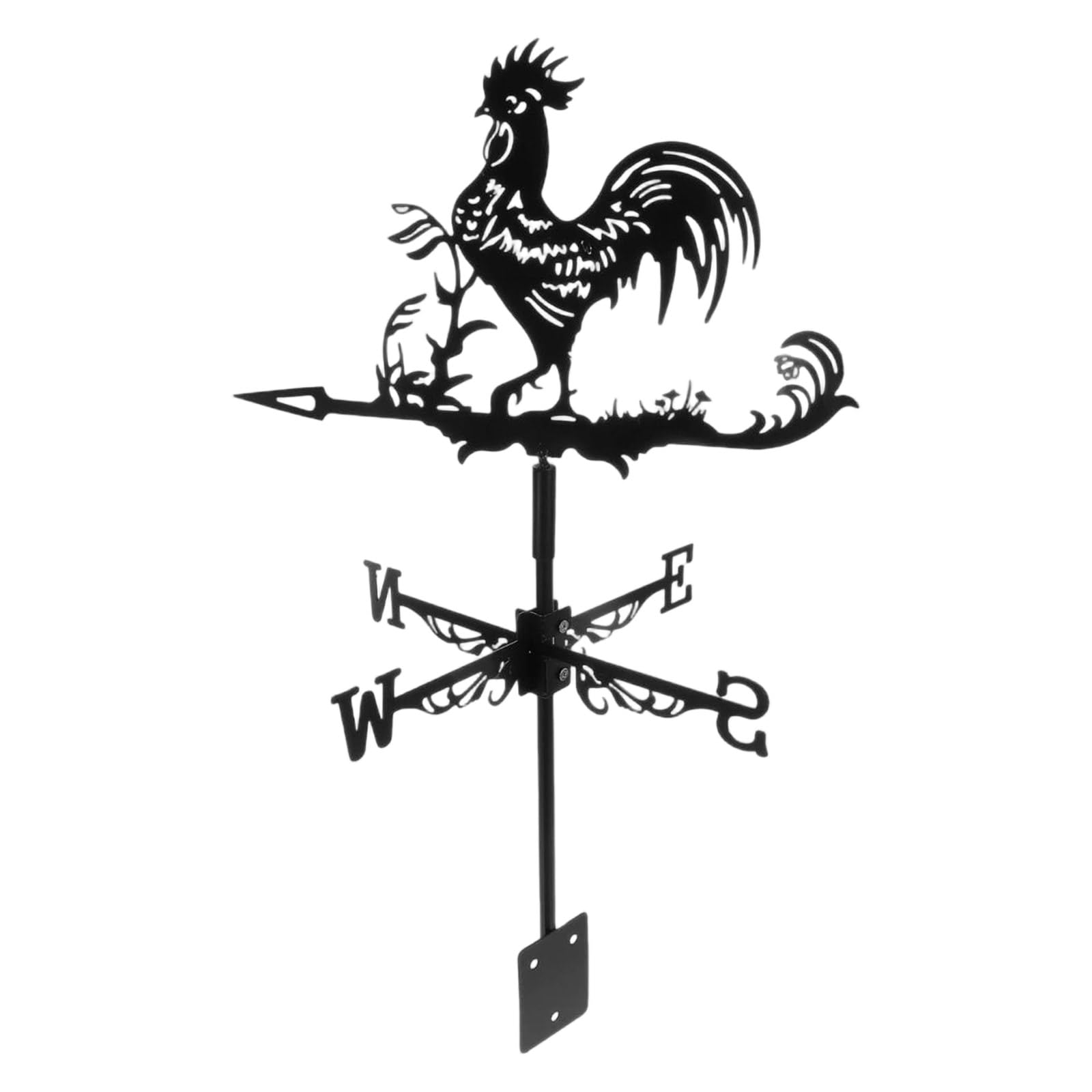 Metal Rooster Shaped Wind Vane Direction Light Yard Farmhouse Roof Mount Decor Roof Weather Vane Weather for Garden for