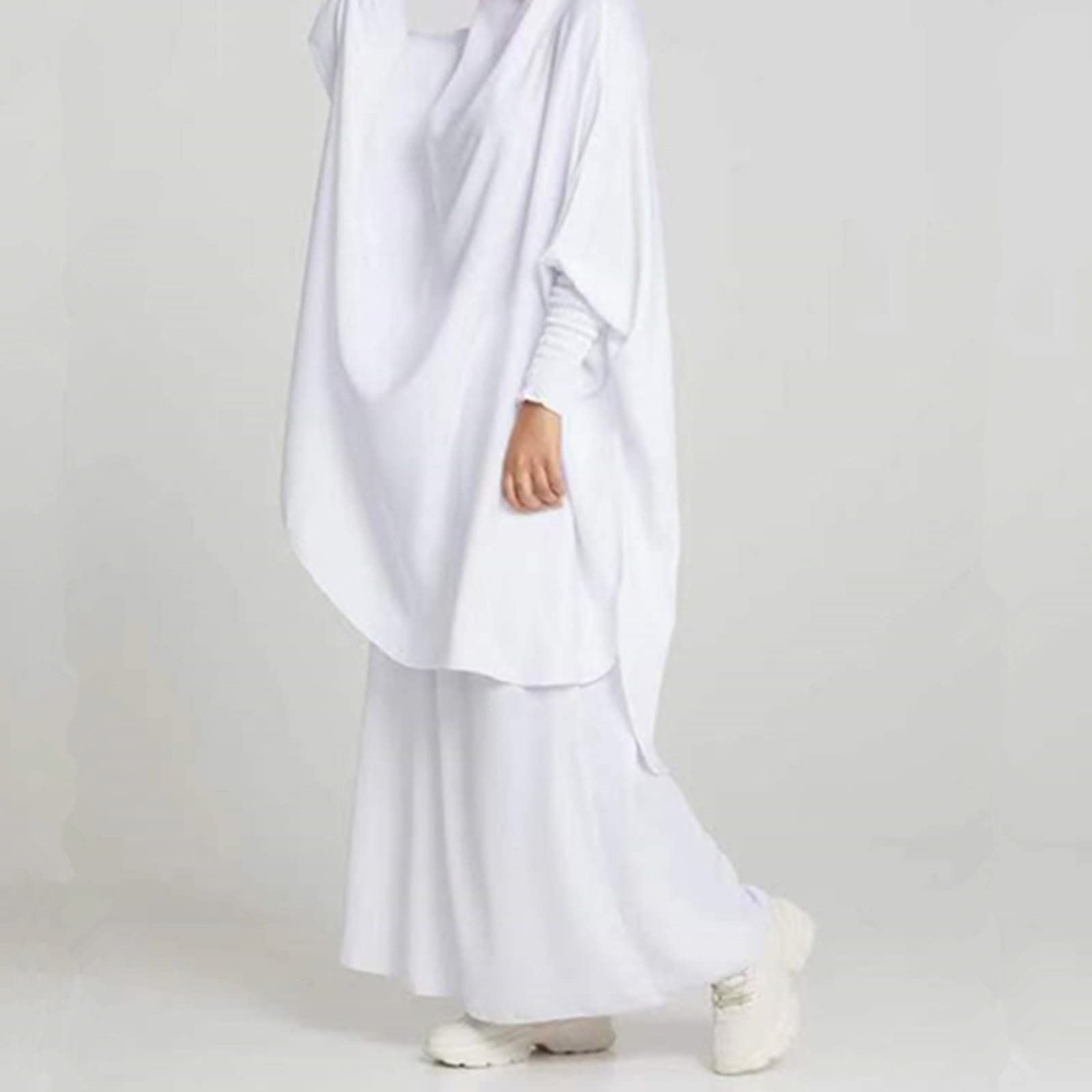 CLMJHG Abaya für Damen, muslimische Kleider, Robe, Damen, muslimisches Abaya-Kleid, Ramadan-Gebetskleidungsstück, Hijab mit Kapuze, Dubai, vollständige Abdeckung, Islam-Robe, afrikanischer
