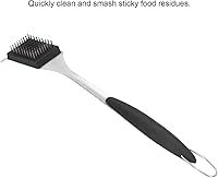 Vista 4 de TOPINCN Cepillo de parrilla de mango largo, raspador de acero inoxidable, herramienta de barbacoa para el hogar, raspador de cepillo de picnic