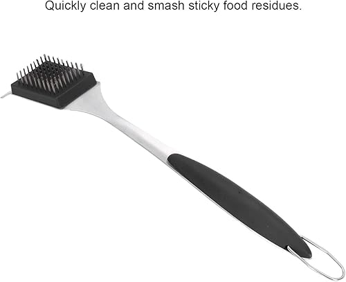 Miniatura 4 de TOPINCN Cepillo de parrilla de mango largo, raspador de acero inoxidable, herramienta de barbacoa para el hogar, raspador de cepillo de picnic