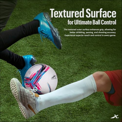 Image of Vector X Defender Rubber Moulded Soccer Futsal Ball - Durable Training Match Ball for Practice | Ideal for Turf, Hard Ground & Grassy Field | Nylon Wounded Butyl Bladder, Football - Size 5