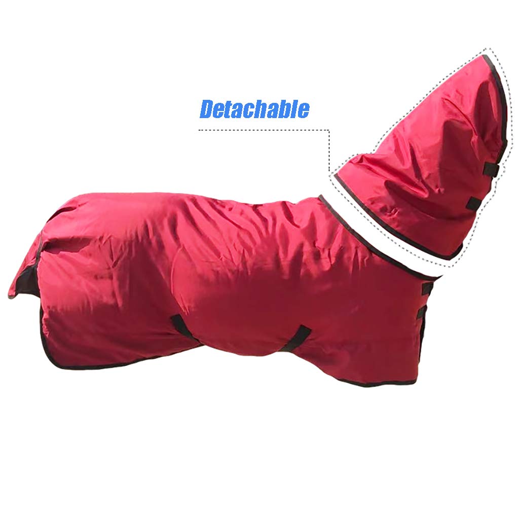 Manta Caballo Cuello ExtraíBle para Mantener el Calor en Invierno,Rojo(Size:115cm)