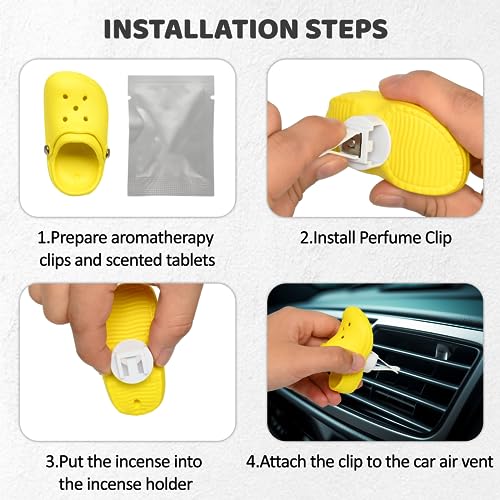 Image of Cute Car Air Freshener, 1 Pack Shoe Shape Car Vent Clip with 2 PCS Refills Solid Fragrance Replacement Pads - Car Decor with Blue Perfume Clip - Interior Accessories for Men /Women