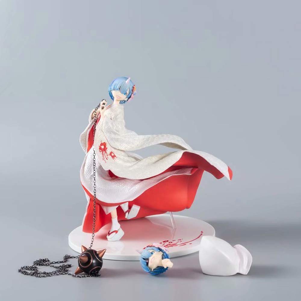 Life in Another World from Scratch - Rem White Wugou Ghost Bride, PVC Figurines Statues, Animation Derivatives/Peripheral Products, Collectible Cartoon Character Toys