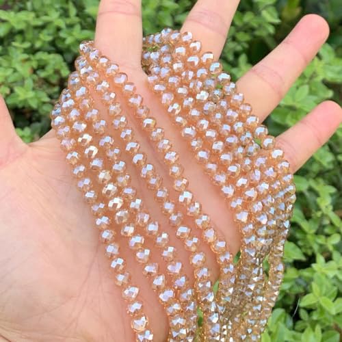 Image of 200pcs Czech Faceted Rondelle Crystal Glass Beads 6mm Bulk Golden Shadow