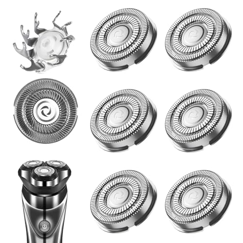 Lot de 6 Têtes de rasoir de rechange, Compatibles avec les rasoirs Series 1000, 3000, 5000, FS3XX, FS8XX, FS9XX,AT, PT, HQ, Lames de rasage de haute qualité...