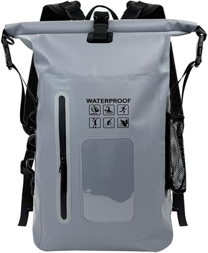 Sac étanche de grande capacité de 25 l avec poches (gris) 