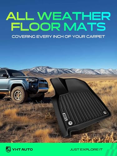 YHTAUTO Floor Mats Fit 2017-2025 Audi Q7, 2019-2025 Q8, TPE Floor Liners All-Weather Protection Custom Fit, 1st & 2nd Row, Set of 3 Black - Image 3