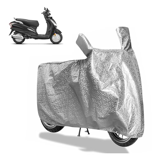 Image of Sulfar Bike Cover for Hero MotoCorp Destini 125 (Prime /Platinum) | Waterproof, Dustproof & UV Protected | All Weather Two Wheeler Cover (Silver) New 2026 Variants