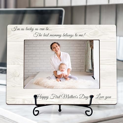 Gsauto First Mothers Day Picture Frame 1st Mothers Day Birthday Gift for New Mom New Mommy Gifts Photo Frame Fit 4x6 Pictures (A09)