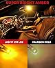 LASFIT 194 168 T10 2825 W5W LED Bulb Canbus Error Free, Non-Polarity 400LM Extremely Bright for Side Marker Map Doors, 12-24V, Amber Yellow (Pack of 2) #2