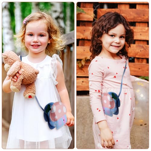 Pu Material Boys and Girls Mushroom Bag Cartoon Purses for Boys and Girls Coin Purse Sling Bag Random Color3