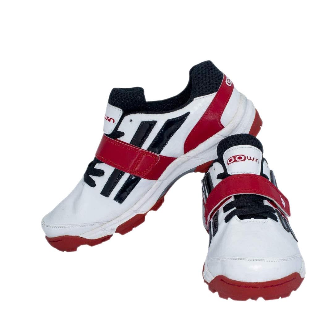Pace White/Red Cricket Shoes Size-6 with TR-777-R Cricket Leather Ball Alum Tanned Red-image-21