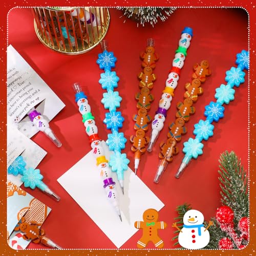 Set 60 lápices navideños apilables con tarjetas miniatura 3