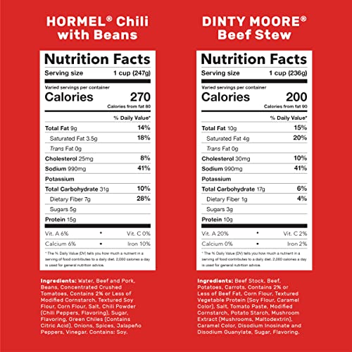 Hormel Chili With Bean & DINTY MOORE Beef Stew Variety Pack, 15 oz. cans (8-pack) - Image 3