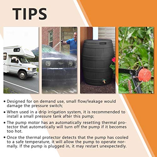 BACOENG 160PSI High Pressure Water Diaphragm Pump, Misting Booster Pump Sprayer for Caravan/RV/Boat/Marine
