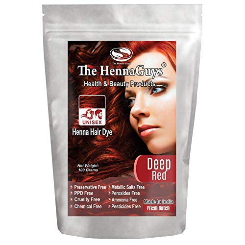DEEP RED Henna Hair Color - 1 Pack - Best Red Henna for Hair, Natural Hair Color - Chemical Free Henna Hair Dye - The Henna Guys