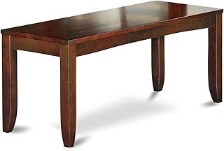 East West Furniture LYB-ESP-W Lynfield Dining Room Bench with Solid Wood Seat, 52x15x18 Inch, Espresso