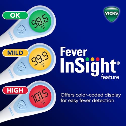 vicks speedread digital thermometer for baby kids amp adults color-coded readings oral baby rectal thermometer or under the arm water resistant