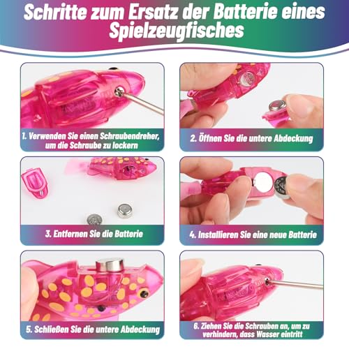 4 Stück Robo Fish Set - Elektronischer Haustier Fisch, Katzenspielzeug Elektrisch, Schwimmende Fische Spielzeug, Roboter Fisch für Kinder Badewanne, Katzenspielzeug und Kleines Aquarium zum Anschauen