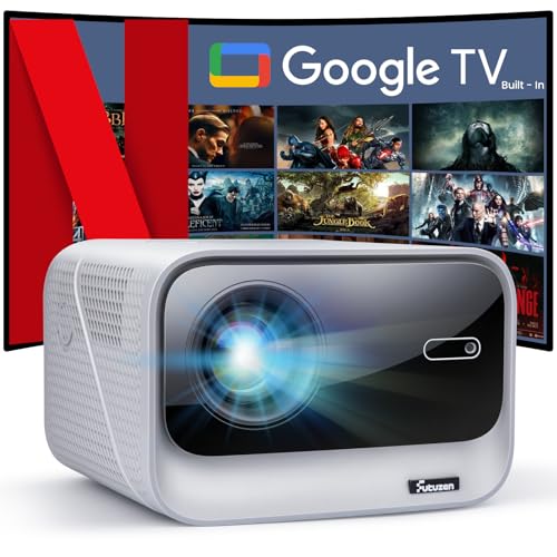 Image of 【1000 ANSI/Google TV/Netflix】4K Smart Projector with WiFi and Bluetooth, Outdoor Projectors with Auto Focus, Portable Movie Phone Gaming Wifi Proyector for Bedroom/Home