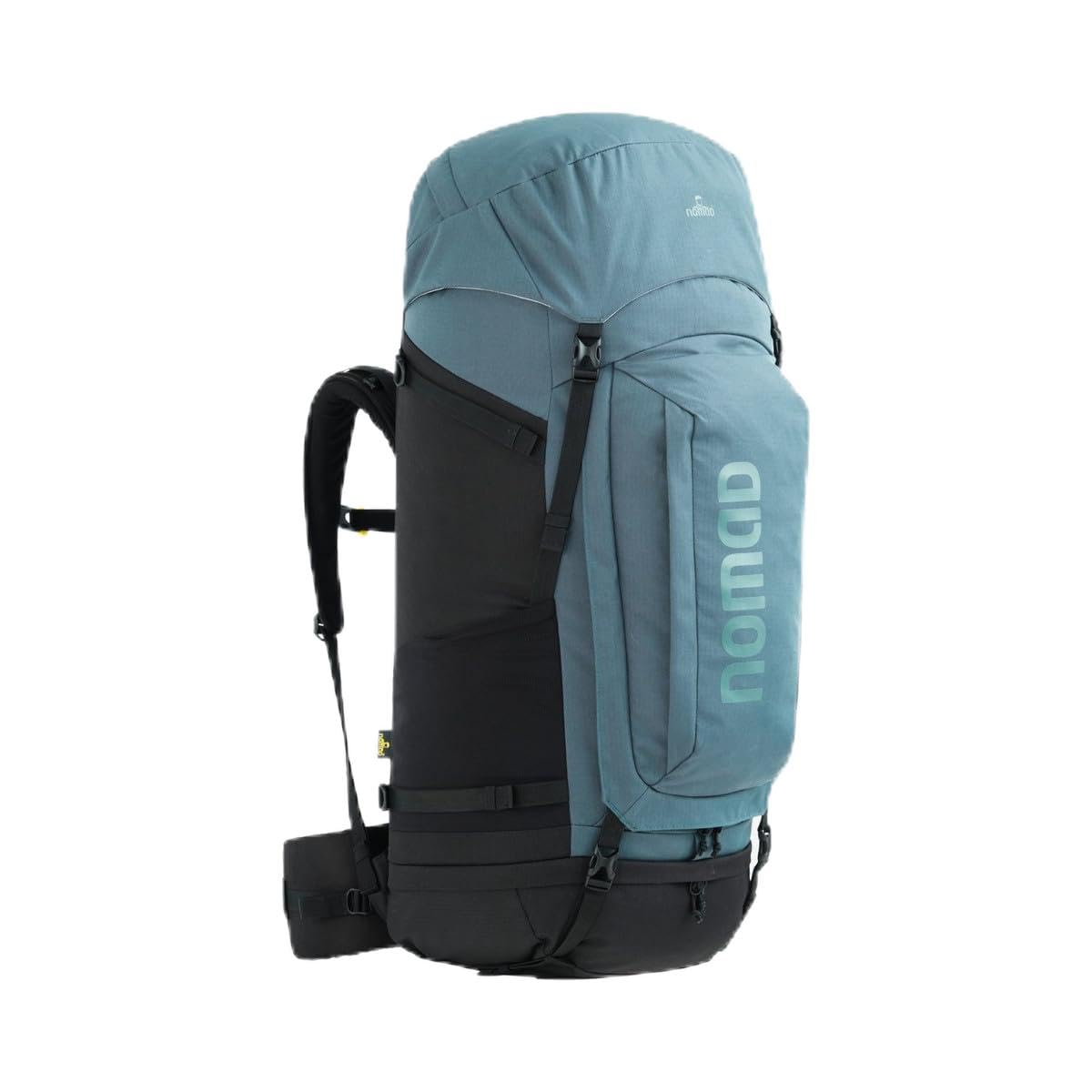 NOMAD Batura Backpack - Premium 70L Pack with Rain Cover Included | Lightweight Rucksack for Traveling, Hiking, Camping, Outdoor Sports (Steel Blue)