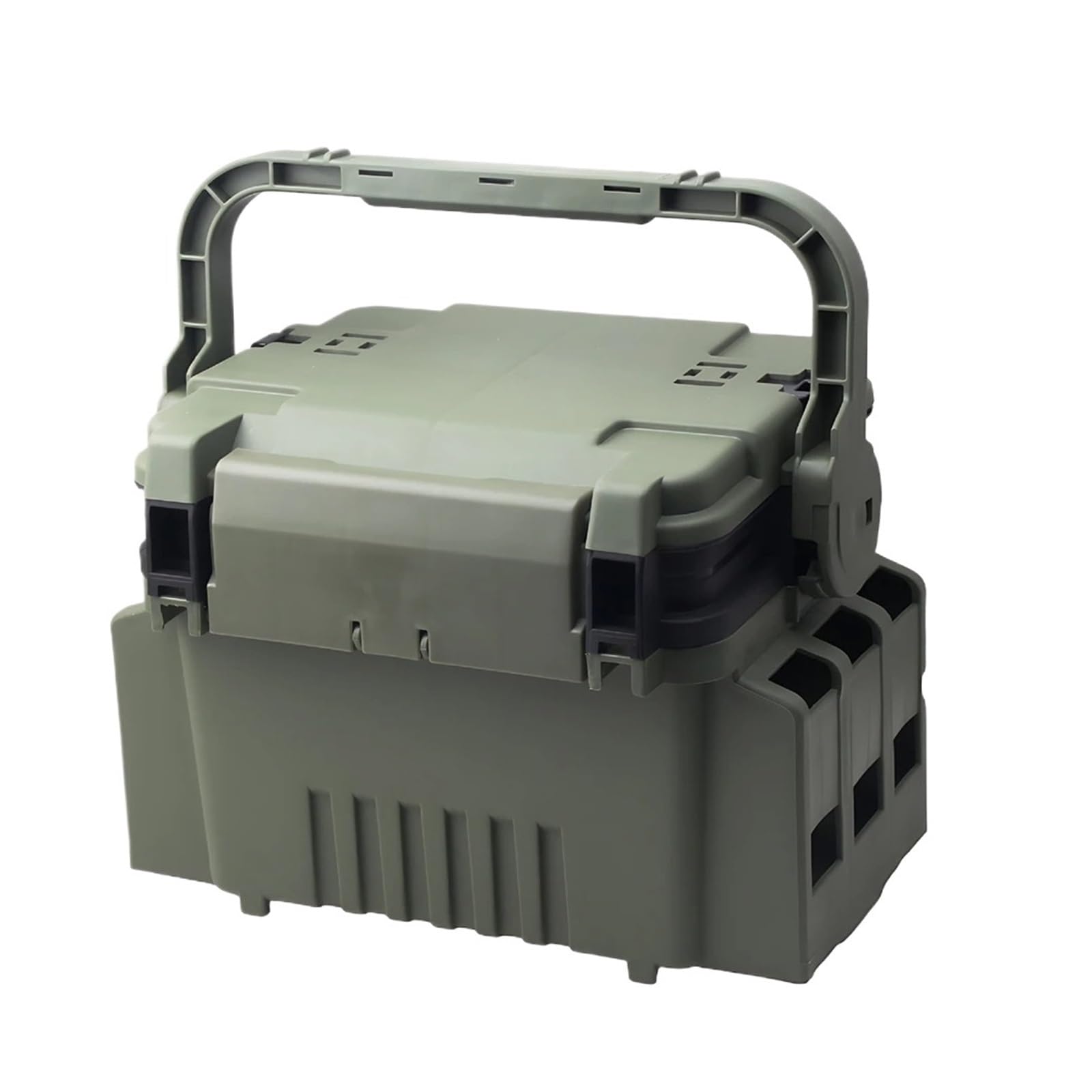 Large Multi-Function Fishing Tackle Organizer Reinforced Storage Box(Small grey)