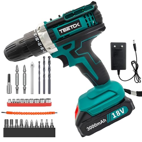 Akkuschrauber, Akku Bohrschrauber Ersatz Für Makita 18V, Schlagbohrmaschinen Das Maximale Drehmoment Beträgt 100NM, Akku Bohrmaschine Zwei Geschwindigkeitsbereiche, 25+1 Treibereinstellungen, 1 Akku