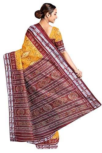 Image of Ikat Women Cotton Saree, Handmade Pure Cotton Khandua Saree, Ikkat Orissa Traditional Handloom Saree Without Blouse 45