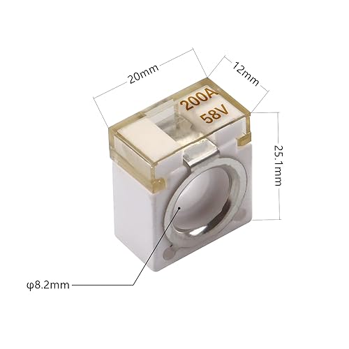 Miniatura 2 de VOZINMOST Fusible de batería de alto voltaje de 58 V de alto voltaje de 200 A para múltiples baterías de encendido, barco, camión, RV, vehículos de