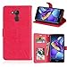Produktbild Laybomo Schuzhülle für Huawei Honor 6C Pro Hülle Ledertasche Weiches Gummi Silikon TPU Haut Beutel Schützend Stehen Bilderrahmen Brieftasche Schale Tasche Handyhülle für Huawei Honor 6C Pro (Rot)