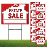 [10 Pack] Estate Sale Signs Set,17 x 13 Inch Estate Sale Yard Signs with Double Sided, Estate Sale A