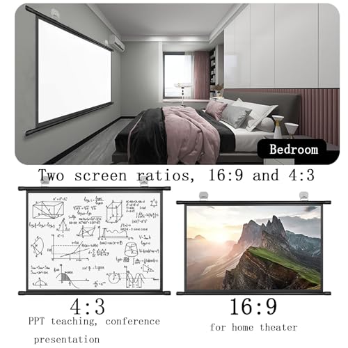 Pantalla para proyector manual 72 pulgadas 16:9 HD miniatura 6
